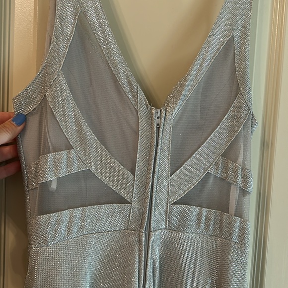 B Darlin Sparkly Silver Metallic Formal - Picture 4 of 9